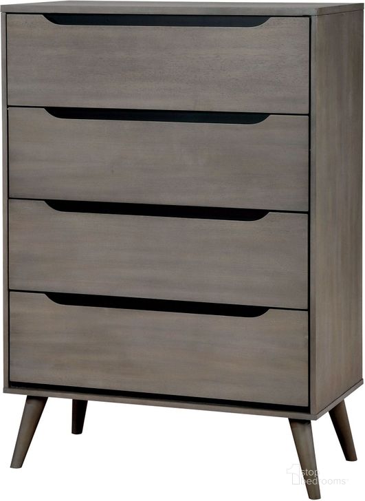 The appearance of Lennart Gray Chest designed by Furniture of America in the transitional interior design. This gray piece of furniture  was selected by 1StopBedrooms from Lennart Collection to add a touch of cosiness and style into your home. Sku: CM7386GY-C. Material: Wood. Product Type: Chest. Image1