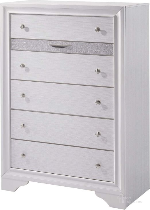 The appearance of Chrissy White Chest designed by Furniture of America in the modern / contemporary interior design. This white piece of furniture  was selected by 1StopBedrooms from Chrissy Collection to add a touch of cosiness and style into your home. Sku: CM7552C. Material: Wood. Product Type: Chest. Image1