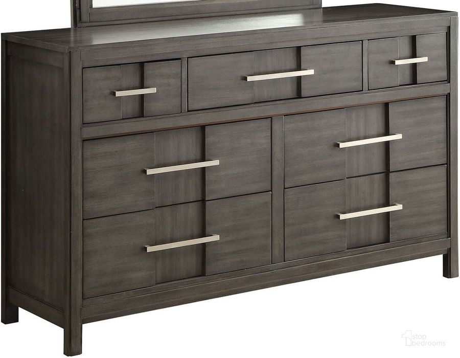 The appearance of Berenice Gray Dresser designed by Furniture of America in the transitional interior design. This gray piece of furniture  was selected by 1StopBedrooms from Berenice Collection to add a touch of cosiness and style into your home. Sku: CM7580GY-D. Material: Wood. Product Type: Dresser. Image1