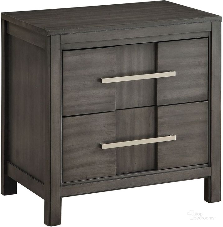 The appearance of Berenice Gray Nightstand designed by Furniture of America in the transitional interior design. This gray piece of furniture  was selected by 1StopBedrooms from Berenice Collection to add a touch of cosiness and style into your home. Sku: CM7580GY-N. Material: Wood. Product Type: Nightstand. Image1