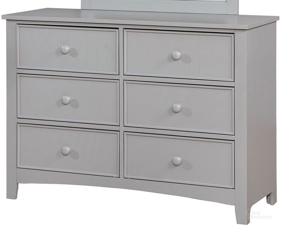 The appearance of Caren Gray Dresser designed by Furniture of America in the transitional interior design. This gray piece of furniture  was selected by 1StopBedrooms from Caren Collection to add a touch of cosiness and style into your home. Sku: CM7905GY-D. Material: Wood. Product Type: Dresser. Image1