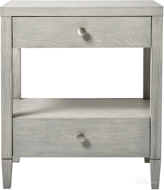 The appearance of Coastal Living 2 Drawer Bedside Table designed by Universal in the coastal interior design. This gray piece of furniture  was selected by 1StopBedrooms from Coastal Living Collection to add a touch of cosiness and style into your home. Sku: 833A355. Product Type: Nightstand. Image1