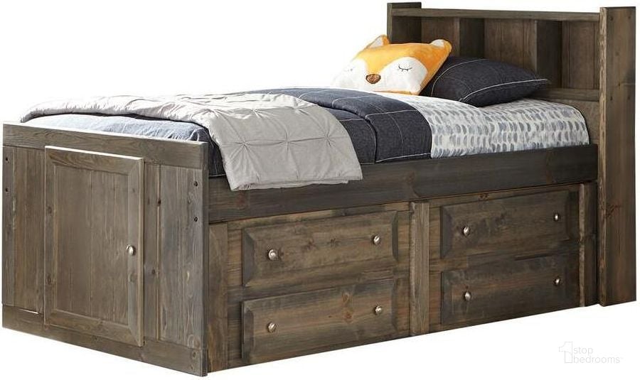 The appearance of Coaster Wrangle Hill Series Twin Size Storage Bed designed by Coaster in the rustic / southwestern interior design. This brown piece of furniture  was selected by 1StopBedrooms from Wrangle Hill Collection to add a touch of cosiness and style into your home. Sku: 400800;400850;400839TB1;400839TB2;400839TB3. Bed Type: Storage Bed. Product Type: Storage Bed. Bed Size: Twin. Image1