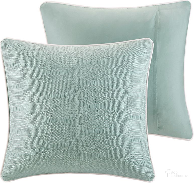 The appearance of Coastline Cotton Quilted Euro Sham In Aqua designed by Olliix in the coastal interior design. This aqua piece of furniture  was selected by 1StopBedrooms from Coastline Collection to add a touch of cosiness and style into your home. Sku: HH11-399. Material: Cotton. Product Type: Pillow. Image1