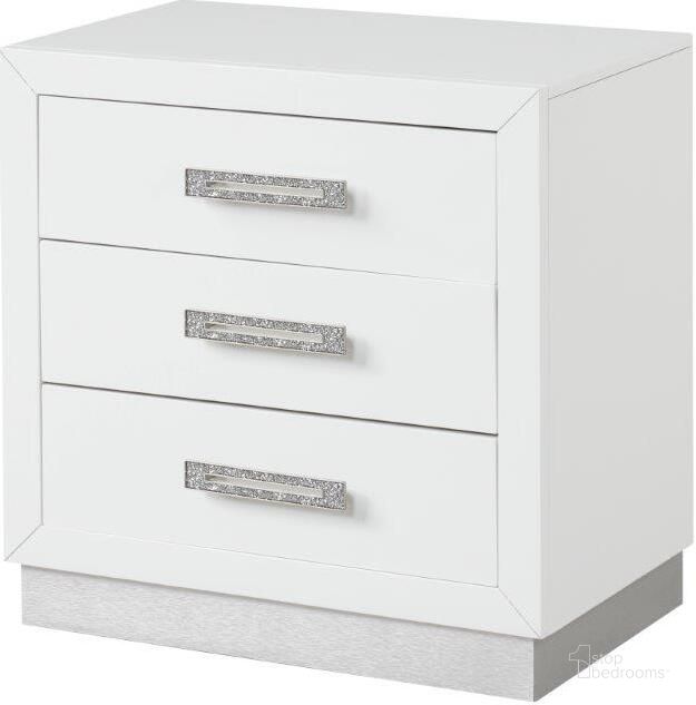 The appearance of Coco Nightstand Made With Wood In Milky White designed by Galaxy Home Furnishings in the modern / contemporary interior design. This milky white piece of furniture  was selected by 1StopBedrooms from Coco Collection to add a touch of cosiness and style into your home. Sku: 659436145337. Material: Wood. Product Type: Nightstand. Image1