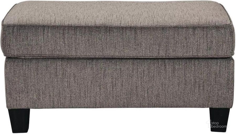 The appearance of Codette Slate Ottoman designed by FineForm in the modern / contemporary interior design. This slate piece of furniture  was selected by 1StopBedrooms from Codette Collection to add a touch of cosiness and style into your home. Sku: 4580614. Material: Fabric. Product Type: Ottoman. Image1