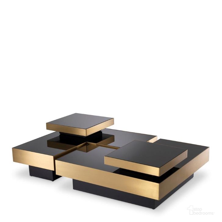 The appearance of Coffee Table Nio Brushed Brass Finish Set Of 4 designed by Eichholtz in the modern / contemporary interior design. This brass piece of furniture  was selected by 1StopBedrooms from Nio Collection to add a touch of cosiness and style into your home. Sku: 113961A;113961B;113961C;113961D. Product Type: Coffee Table. Image1