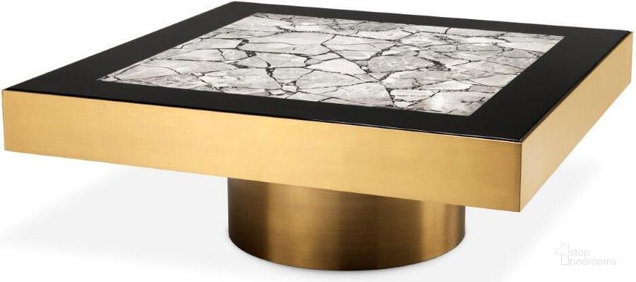 The appearance of Coffee Table Tatler Brushed Brass Finish designed by Eichholtz in the modern / contemporary interior design. This brass piece of furniture  was selected by 1StopBedrooms from Tatler Collection to add a touch of cosiness and style into your home. Sku: 112545. Material: Marble. Product Type: Coffee Table. Image1