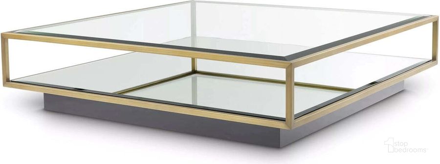 The appearance of Coffee Table Tortona L Brushed Brass Finish designed by Eichholtz in the modern / contemporary interior design. This brass piece of furniture  was selected by 1StopBedrooms from Tortona Collection to add a touch of cosiness and style into your home. Sku: 114400A;114400B. Product Type: Coffee Table. Image1