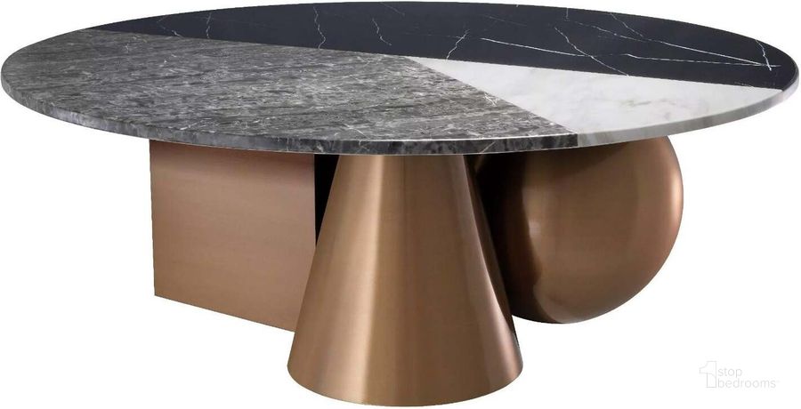The appearance of Coffee Table Tricolori Brushed Copper Finish designed by Eichholtz in the modern / contemporary interior design. This black and copper piece of furniture  was selected by 1StopBedrooms from  to add a touch of cosiness and style into your home. Sku: 113808A;113808B. Product Type: Coffee Table. Image1