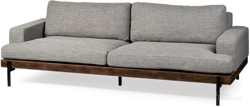 The appearance of Colburne Ii 95 Inch Gray Upholstered Three Seater Sofa designed by Mercana in the modern / contemporary interior design. This gray piece of furniture  was selected by 1StopBedrooms from Colburne Collection to add a touch of cosiness and style into your home. Sku: 68758. Material: Metal. Product Type: Sofa. Image1