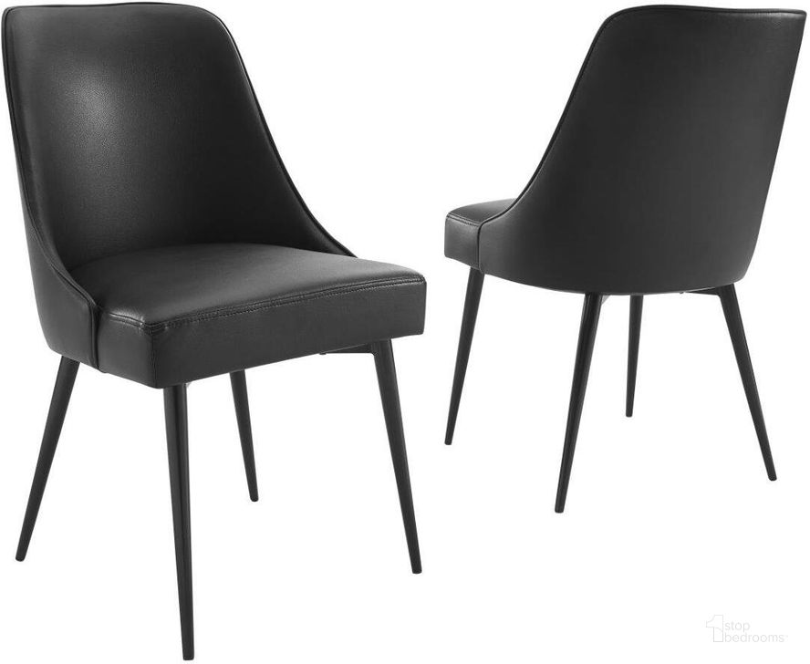 The appearance of Colfax Side Chair In Black Vinyl - Set Of 2 designed by Steve Silver in the modern / contemporary interior design. This black piece of furniture  was selected by 1StopBedrooms from Colfax Collection to add a touch of cosiness and style into your home. Sku: CF500SB. Material: Wood. Product Type: Side Chair. Image1