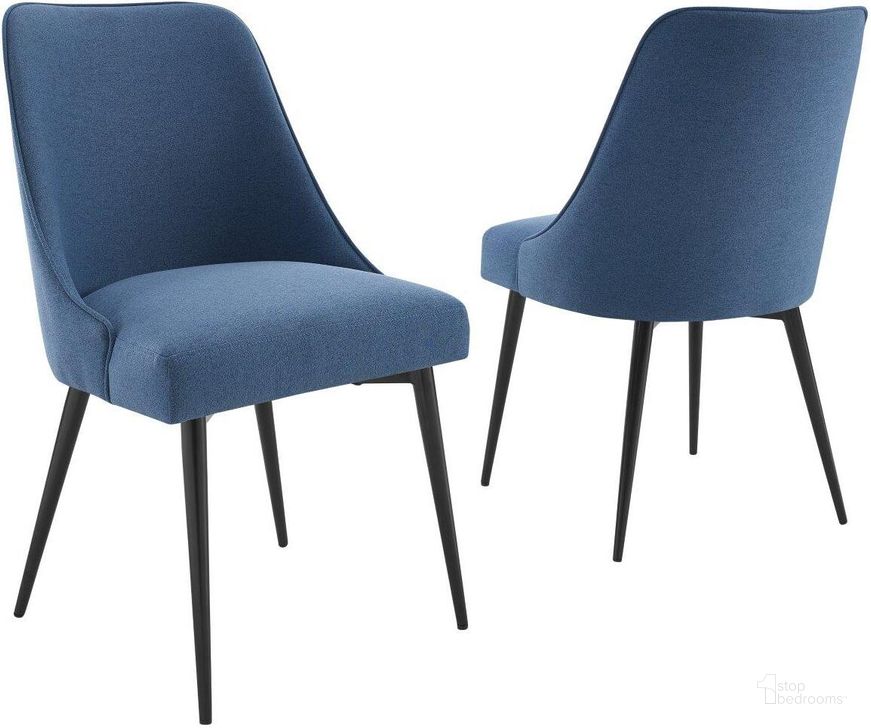 The appearance of Colfax Side Chair In Blue - Set Of 2 designed by Steve Silver in the modern / contemporary interior design. This blue piece of furniture  was selected by 1StopBedrooms from Colfax Collection to add a touch of cosiness and style into your home. Sku: CF450SN. Material: Wood. Product Type: Side Chair. Image1