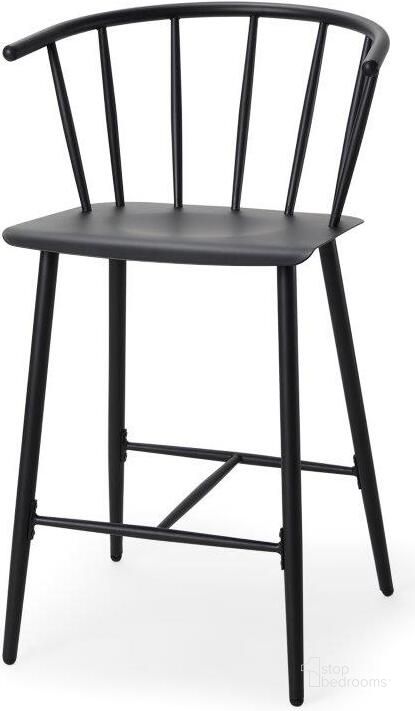 The appearance of Colin Black Metal Counter Stool designed by Mercana in the country / farmhouse interior design. This black piece of furniture  was selected by 1StopBedrooms from Colin Collection to add a touch of cosiness and style into your home. Sku: 69842. Material: Metal. Product Type: Barstool. Image1