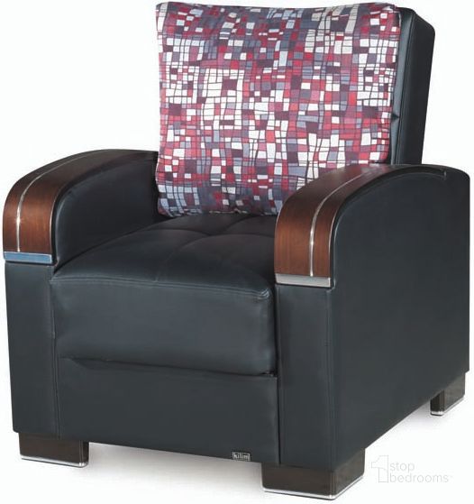 The appearance of Colinton Black Arm Chair designed by Boho House in the modern / contemporary interior design. This black piece of furniture  was selected by 1StopBedrooms from Colinton Collection to add a touch of cosiness and style into your home. Sku: MOB-AC-BLK-PU. Material: Leather. Product Type: Arm Chair.