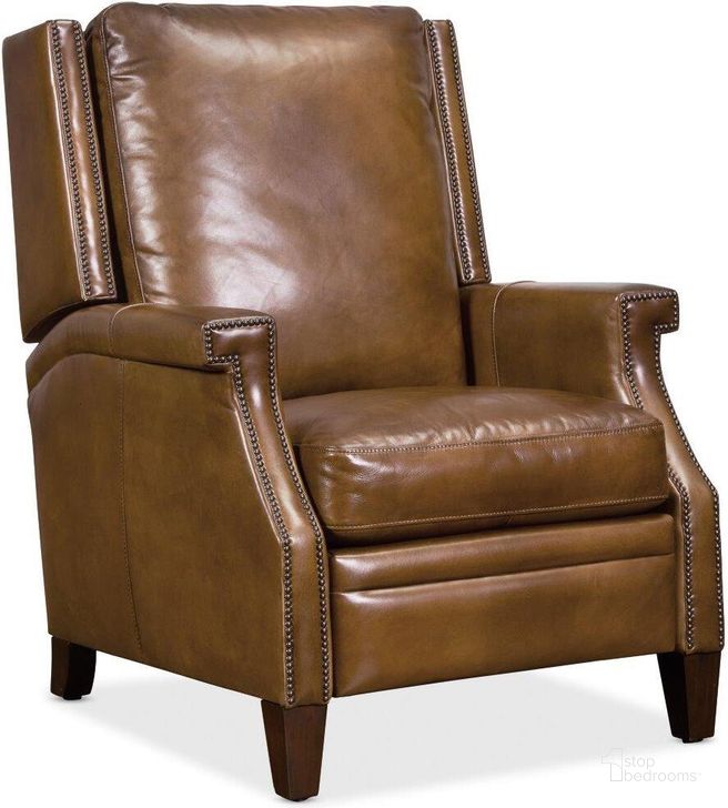 The appearance of Collin Manual Push Back Brown Recliner designed by Hooker in the traditional interior design. This dark wood piece of furniture  was selected by 1StopBedrooms from RC Collection to add a touch of cosiness and style into your home. Sku: RC379-PB-083. Material: Leather. Product Type: Recliner. Image1
