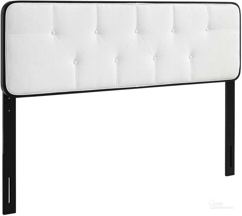 The appearance of Collins Tufted Twin Fabric and Wood Headboard In Black White designed by Modway in the modern / contemporary interior design. This black white piece of furniture  was selected by 1StopBedrooms from Collins Collection to add a touch of cosiness and style into your home. Sku: MOD-6232-BLK-WHI. Product Type: Headboard. Bed Size: Twin. Material: Rubberwood. Image1
