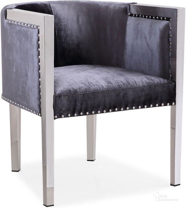 The appearance of Colonel Charcoal Accent Chair designed by Uptown Club in the modern / contemporary interior design. This charcoal piece of furniture  was selected by 1StopBedrooms from Colonel Collection to add a touch of cosiness and style into your home. Sku: GM12100. Product Type: Accent Chair. Material: Velvet. Image1