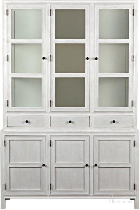 The appearance of Colonial Hutch In White Wash designed by Noir in the transitional interior design. This white wash piece of furniture  was selected by 1StopBedrooms from Colonial Collection to add a touch of cosiness and style into your home. Sku: GARM119WH. Product Type: Hutch. Material: Wood Veneer. Image1