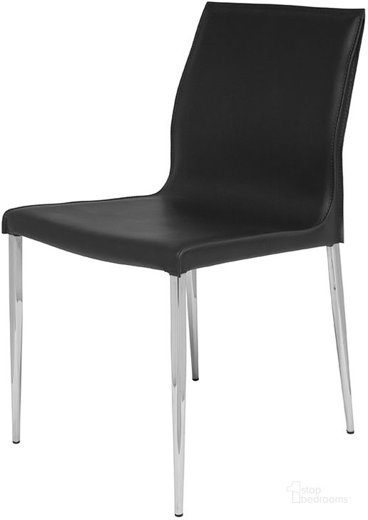 The appearance of Colter Black Dining Chair designed by Nuevo in the modern / contemporary interior design. This black piece of furniture  was selected by 1StopBedrooms from Colter Collection to add a touch of cosiness and style into your home. Sku: HGAR393. Material: Metal. Product Type: Dining Chair. Image1