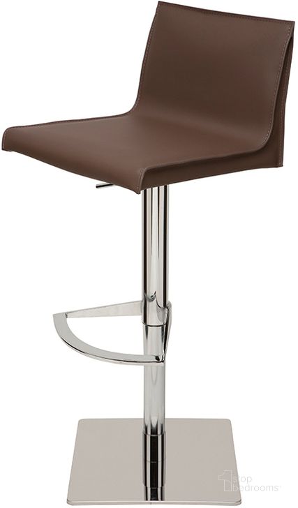The appearance of Colter Mink Leather Adjustable Stool designed by Nuevo in the modern / contemporary interior design. This mink piece of furniture  was selected by 1StopBedrooms from Colter Collection to add a touch of cosiness and style into your home. Sku: HGAR278. Material: Leather. Product Type: Barstool. Image1
