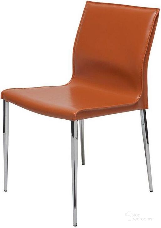 The appearance of Colter Ochre Dining Chair designed by Nuevo in the modern / contemporary interior design. This orange piece of furniture  was selected by 1StopBedrooms from Colter Collection to add a touch of cosiness and style into your home. Sku: HGAR404. Material: Metal. Product Type: Dining Chair. Image1