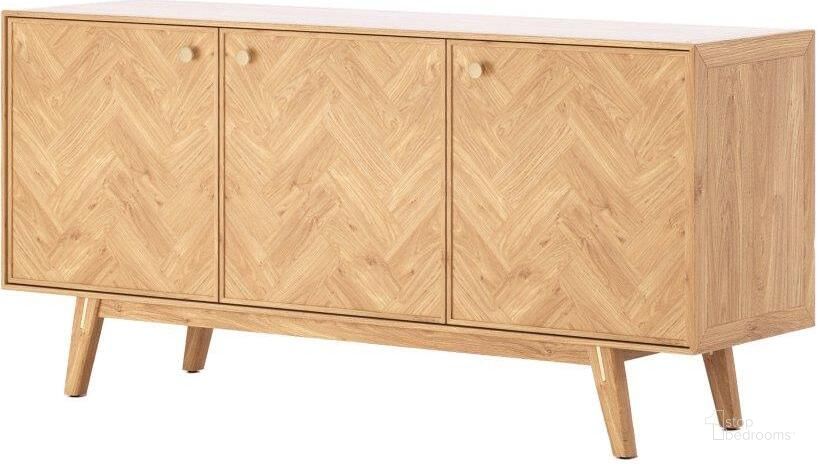 The appearance of Colton Light Brown Sideboard designed by LH Imports in the transitional interior design. This light brown piece of furniture  was selected by 1StopBedrooms from Colton Collection to add a touch of cosiness and style into your home. Sku: CLT003B. Product Type: Sideboard. Material: MDF. Image1