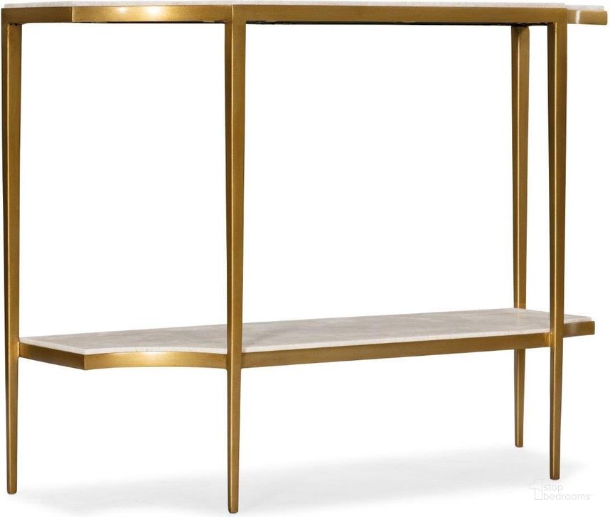 The appearance of Commerce And Market Console Table 7228-80012-00 designed by Hooker in the transitional interior design. This gold piece of furniture  was selected by 1StopBedrooms from Commerce and Market Collection to add a touch of cosiness and style into your home. Sku: 7228-80012-00. Material: Steel. Product Type: Console Table. Image1