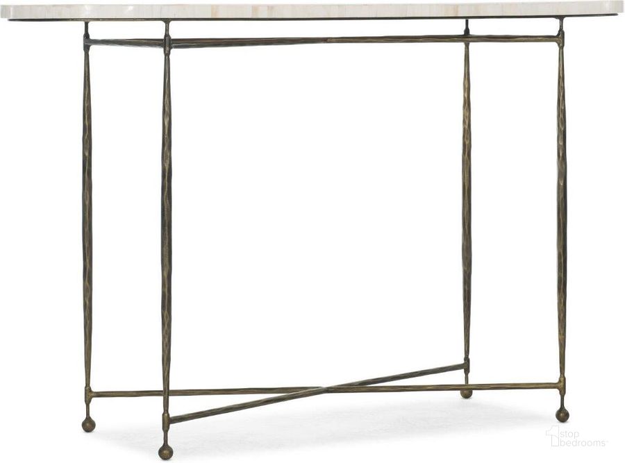 The appearance of Commerce And Market Console Table 7228-80034-00 designed by Hooker in the transitional interior design. This gold piece of furniture  was selected by 1StopBedrooms from Commerce and Market Collection to add a touch of cosiness and style into your home. Sku: 7228-80034-00. Product Type: Console Table. Material: Iron. Image1