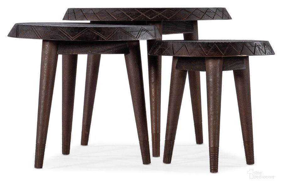 The appearance of Commerce And Market Nesting Tables designed by Hooker in the transitional interior design. This dark wood piece of furniture  was selected by 1StopBedrooms from Commerce and Market Collection to add a touch of cosiness and style into your home. Sku: 7228-50015-85. Material: Wood. Product Type: Nesting Table. Image1