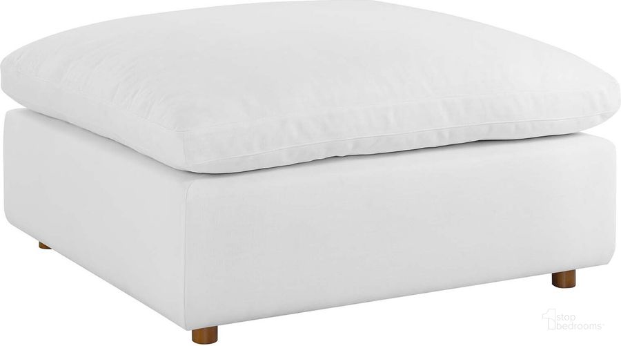 The appearance of Commix Down Filled Overstuffed Ottoman In White designed by Modway in the modern / contemporary interior design. This light gray piece of furniture  was selected by 1StopBedrooms from Commix Collection to add a touch of cosiness and style into your home. Sku: EEI-3318-PUW. Material: Wood. Product Type: Ottoman. Image1