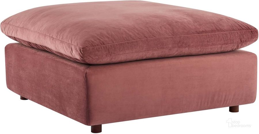 The appearance of Commix Down Filled Overstuffed Performance Velvet Ottoman EEI-4365-DUS designed by Modway in the modern / contemporary interior design. This dusty rose piece of furniture  was selected by 1StopBedrooms from Commix Collection to add a touch of cosiness and style into your home. Sku: EEI-4365-DUS. Material: Wood. Product Type: Ottoman. Image1