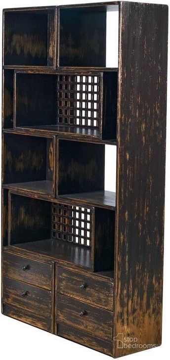 The appearance of Compartments Black Bookshelf designed by Sarreid in the industrial interior design. This black piece of furniture  was selected by 1StopBedrooms from Compartments Collection to add a touch of cosiness and style into your home. Sku: 52768. Product Type: Office Bookshelf. Image1
