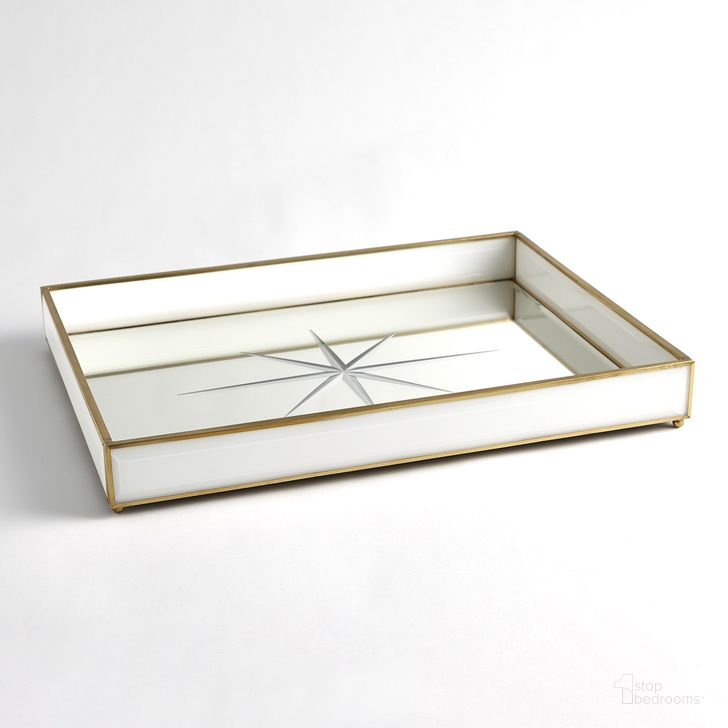 The appearance of Compass Rose Tray In Brass designed by Global Views in the modern / contemporary interior design. This gold piece of furniture  was selected by 1StopBedrooms from Compass Collection to add a touch of cosiness and style into your home. Sku: 8.82866. Material: Glass. Product Type: Tray. Image1