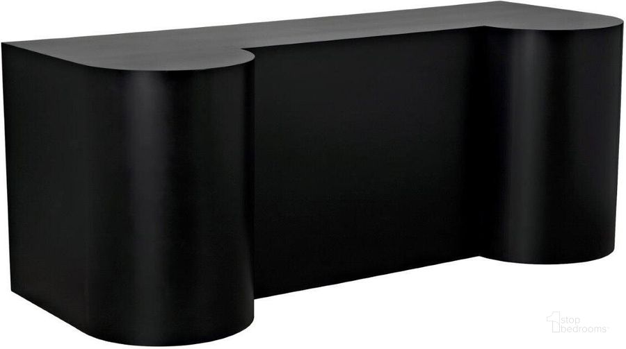 The appearance of Concierge Desk In Black Steel designed by Noir in the transitional interior design. This matte black piece of furniture  was selected by 1StopBedrooms from  to add a touch of cosiness and style into your home. Sku: GDES197MTB. Material: Steel. Product Type: Desk. Image1