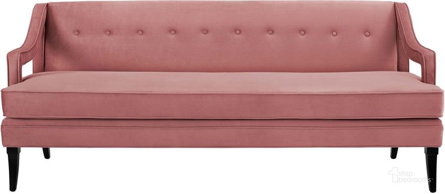 The appearance of Concur Dusty Rose Button Tufted Performance Velvet Sofa designed by Modway in the modern / contemporary interior design. This dusty rose piece of furniture  was selected by 1StopBedrooms from Concur Collection to add a touch of cosiness and style into your home. Sku: EEI-2997-DUS. Material: Wood. Product Type: Sofa. Image1