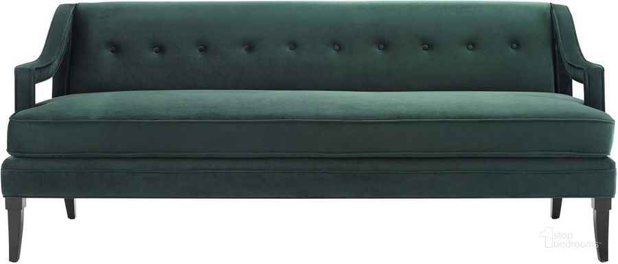 The appearance of Concur Green Button Tufted Performance Velvet Sofa designed by Modway in the modern / contemporary interior design. This green piece of furniture  was selected by 1StopBedrooms from Concur Collection to add a touch of cosiness and style into your home. Sku: EEI-2997-GRN. Material: Wood. Product Type: Sofa. Image1