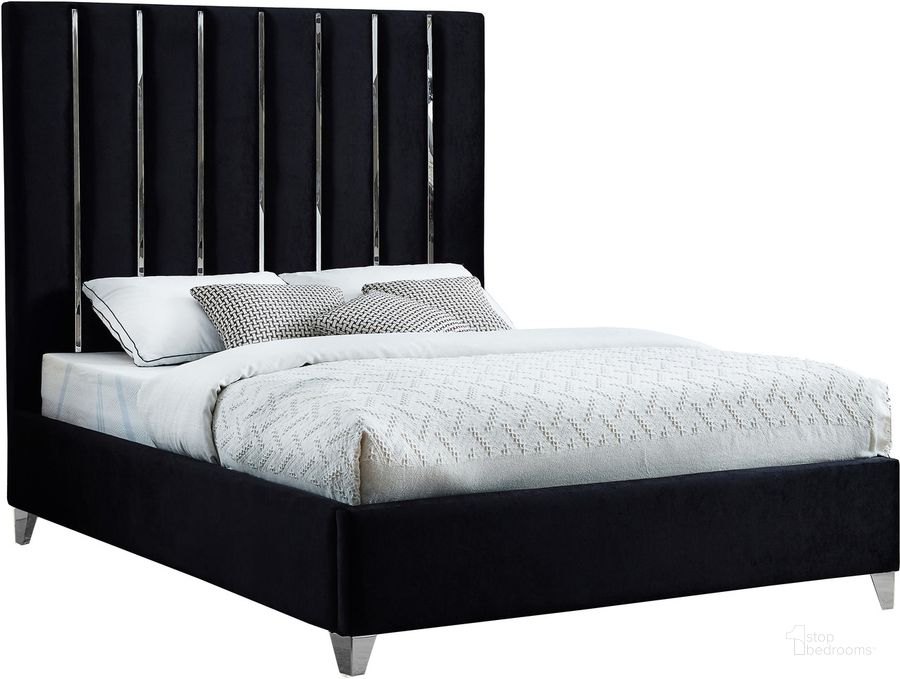 The appearance of Condor Black Velvet Full Platform Bed designed by Furnique in the modern / contemporary interior design. This black velvet piece of furniture  was selected by 1StopBedrooms from Condor Collection to add a touch of cosiness and style into your home. Sku: EnzoBlack-F-1;EnzoBlack-F-2. Product Type: Bed. Bed Size: Full. Material: Velvet. Image1