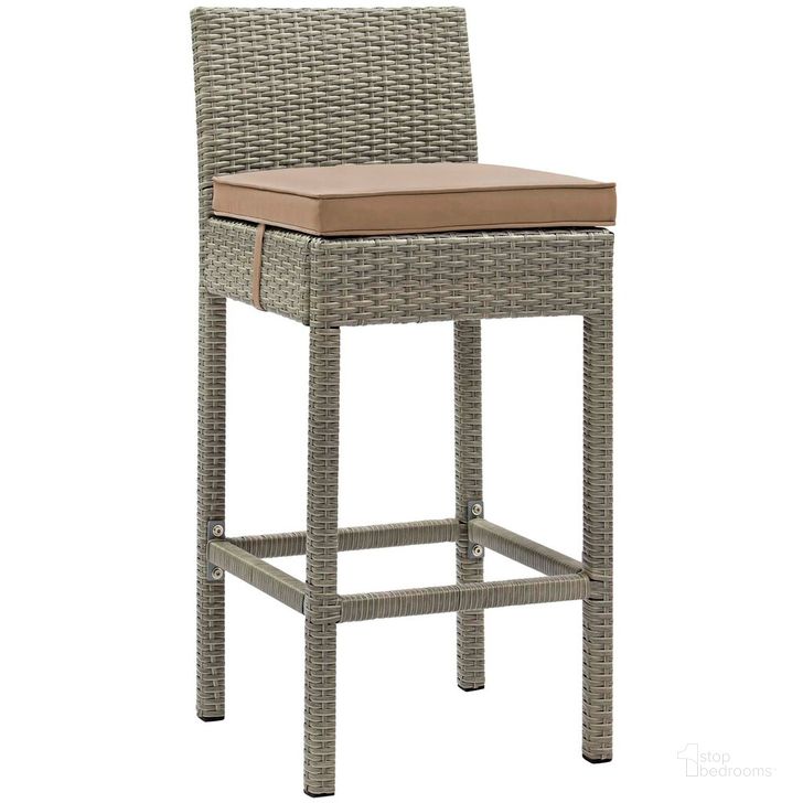 The appearance of Conduit Outdoor Patio Wicker Rattan Bar Stool In Light Gray Mocha designed by Modway in the modern / contemporary interior design. This light gray mocha piece of furniture  was selected by 1StopBedrooms from Conduit Collection to add a touch of cosiness and style into your home. Sku: EEI-2800-LGR-MOC. Material: Rattan. Product Type: Outdoor Bar Furniture. Image1
