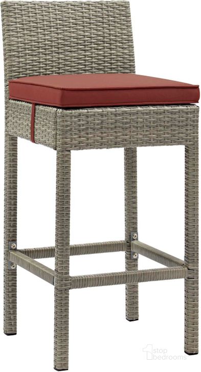 The appearance of Conduit Light Gray Outdoor Patio Wicker Rattan Bar Stool designed by Modway in the modern / contemporary interior design. This light gray piece of furniture  was selected by 1StopBedrooms from Conduit Collection to add a touch of cosiness and style into your home. Sku: EEI-2800-LGR-CUR. Material: Rattan. Product Type: Outdoor Bar Furniture. Image1