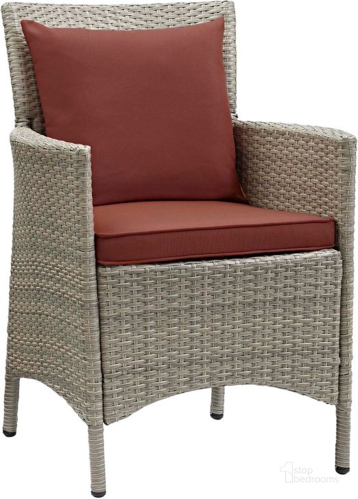 The appearance of Conduit Light Gray Outdoor Patio Wicker Rattan Dining Arm Chair EEI-2802-LGR-CUR designed by Modway in the modern / contemporary interior design. This light gray piece of furniture  was selected by 1StopBedrooms from Conduit Collection to add a touch of cosiness and style into your home. Sku: EEI-2802-LGR-CUR. Material: Aluminium. Product Type: Outdoor Dining Chair. Image1