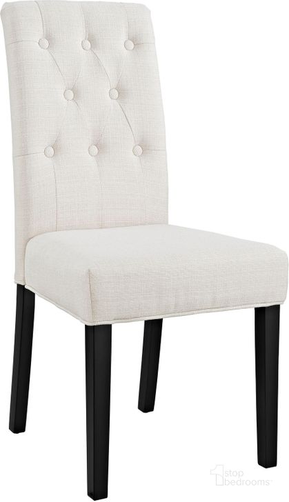 The appearance of Confer Beige Dining Fabric Side Chair designed by Modway in the modern / contemporary interior design. This beige piece of furniture  was selected by 1StopBedrooms from Confer Collection to add a touch of cosiness and style into your home. Sku: EEI-1383-BEI. Material: Wood. Product Type: Side Chair. Image1