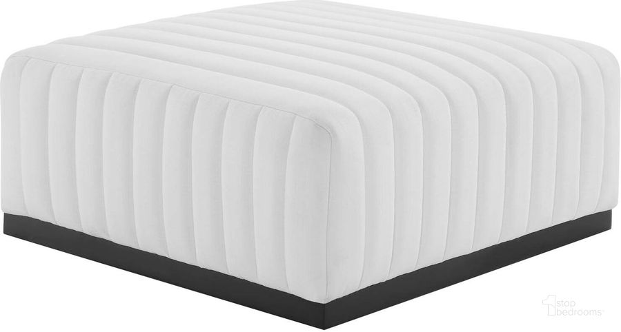 The appearance of Conjure Channel Tufted Upholstered Fabric Ottoman In Black White designed by Modway in the modern / contemporary interior design. This black white piece of furniture  was selected by 1StopBedrooms from Conjure Collection to add a touch of cosiness and style into your home. Sku: EEI-5501-BLK-WHI. Product Type: Ottoman. Material: Plywood. Image1