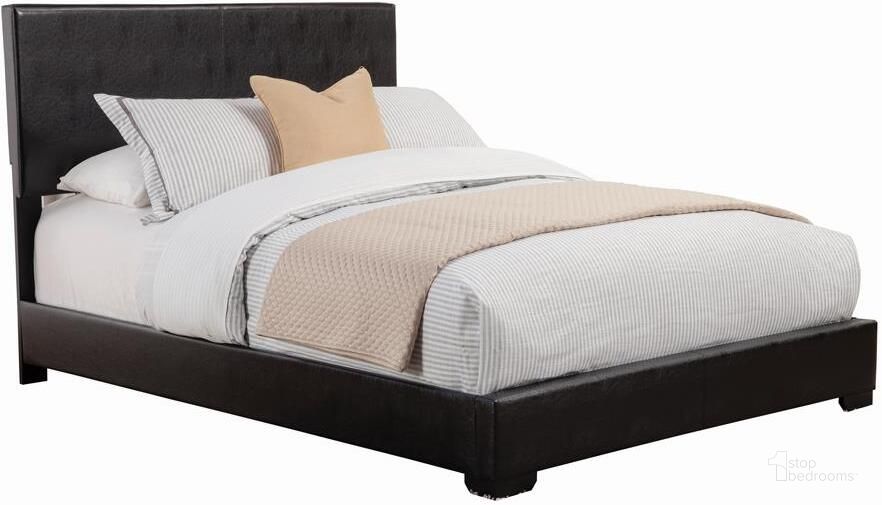 The appearance of Conner Black Full Platform Bed designed by Coaster in the modern / contemporary interior design. This black piece of furniture  was selected by 1StopBedrooms from Conner Collection to add a touch of cosiness and style into your home. Sku: 300260FB1;300260FB2. Bed Type: Platform Bed. Product Type: Platform Bed. Bed Size: Full. Material: Vinyl. Image1