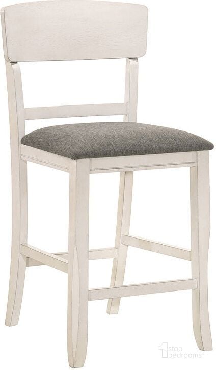 The appearance of Conner Counter Height Chair (Chalk/Grey) (Set of 2) designed by Crown Mark in the transitional interior design. This gray piece of furniture  was selected by 1StopBedrooms from Conner Collection to add a touch of cosiness and style into your home. Sku: 2849CG-S-24. Product Type: Counter Height Chair. Image1