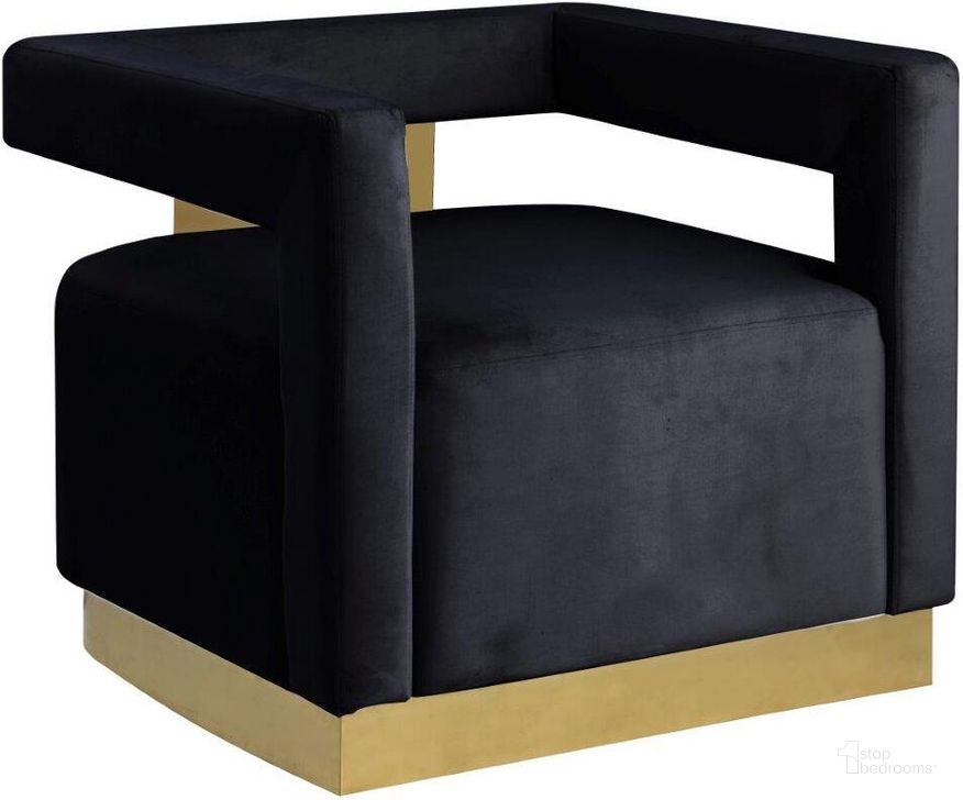 The appearance of Connor Velvet Upholstered Accent Chair In Black designed by Best Master Furniture in the modern / contemporary interior design. This black piece of furniture  was selected by 1StopBedrooms from Connor Collection to add a touch of cosiness and style into your home. Sku: HX12VBLK. Product Type: Accent Chair. Material: Velvet. Image1