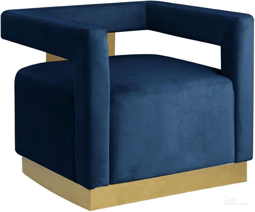 The appearance of Connor Velvet Upholstered Accent Chair In Blue designed by Best Master Furniture in the modern / contemporary interior design. This blue piece of furniture  was selected by 1StopBedrooms from Connor Collection to add a touch of cosiness and style into your home. Sku: HX12VBL. Product Type: Accent Chair. Material: Velvet. Image1