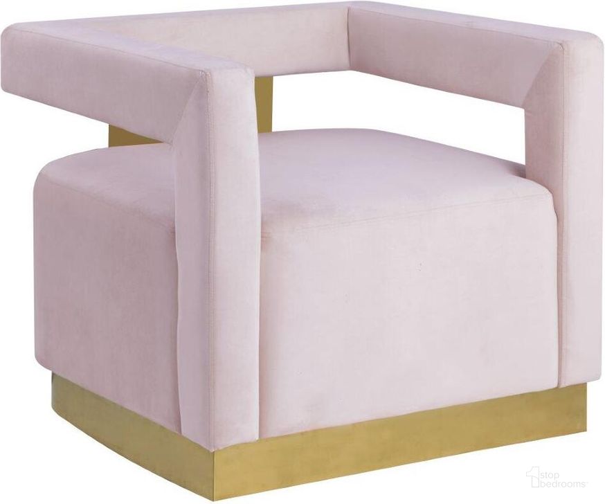The appearance of Connor Velvet Upholstered Accent Chair In Pink designed by Best Master Furniture in the modern / contemporary interior design. This pink piece of furniture  was selected by 1StopBedrooms from Connor Collection to add a touch of cosiness and style into your home. Sku: HX12VP. Product Type: Accent Chair. Material: Velvet. Image1