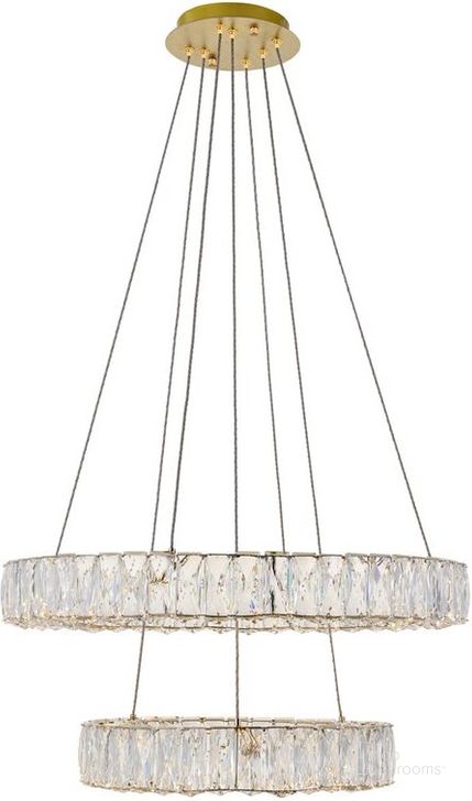 The appearance of Conquerall Mills Gold Chandelier Lighting 0qd24306667 designed by Luxury Loft in the modern / contemporary interior design. This gold piece of furniture  was selected by 1StopBedrooms from Conquerall Mills Collection to add a touch of cosiness and style into your home. Sku: 3503G24G. Material: Metal. Product Type: Chandelier. Image1