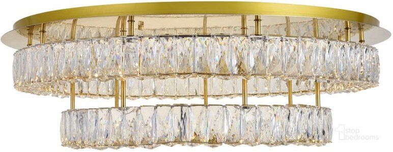 The appearance of Conquerall Mills Gold Flush Mount Lighting 0qd24306592 designed by Luxury Loft in the modern / contemporary interior design. This gold piece of furniture  was selected by 1StopBedrooms from Conquerall Mills Collection to add a touch of cosiness and style into your home. Sku: 3503F33L2G. Material: Metal. Product Type: Flush Mount. Image1